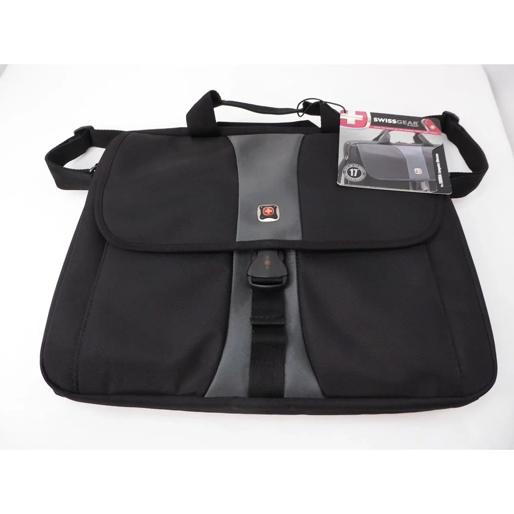 SWISS GEAR 'The Sierra' Protective Slim Case Computer Bag Black Nylon 16 inch NE